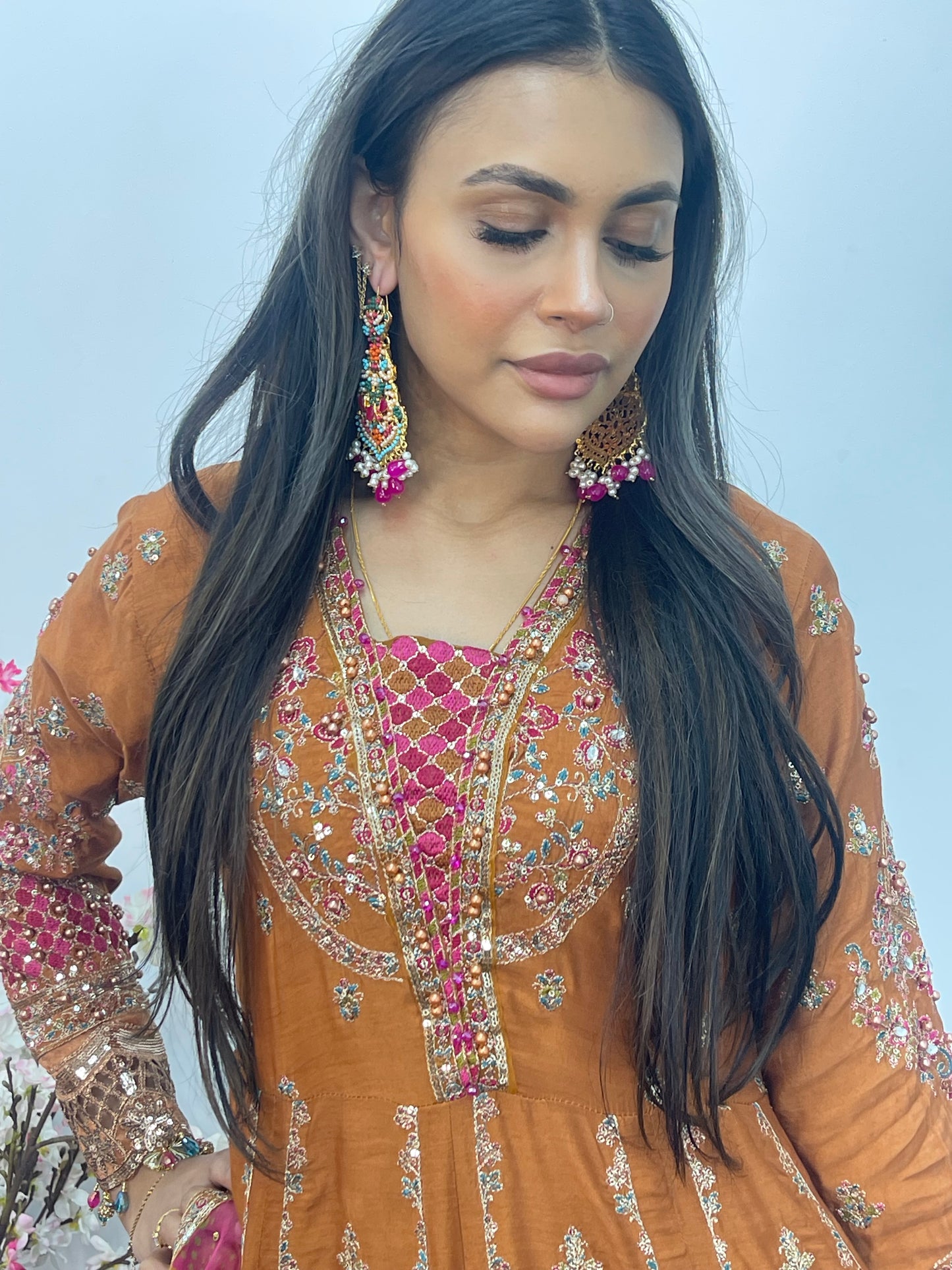 Faiza - Maria B Inspired Embroidered - Burnt Orange - K