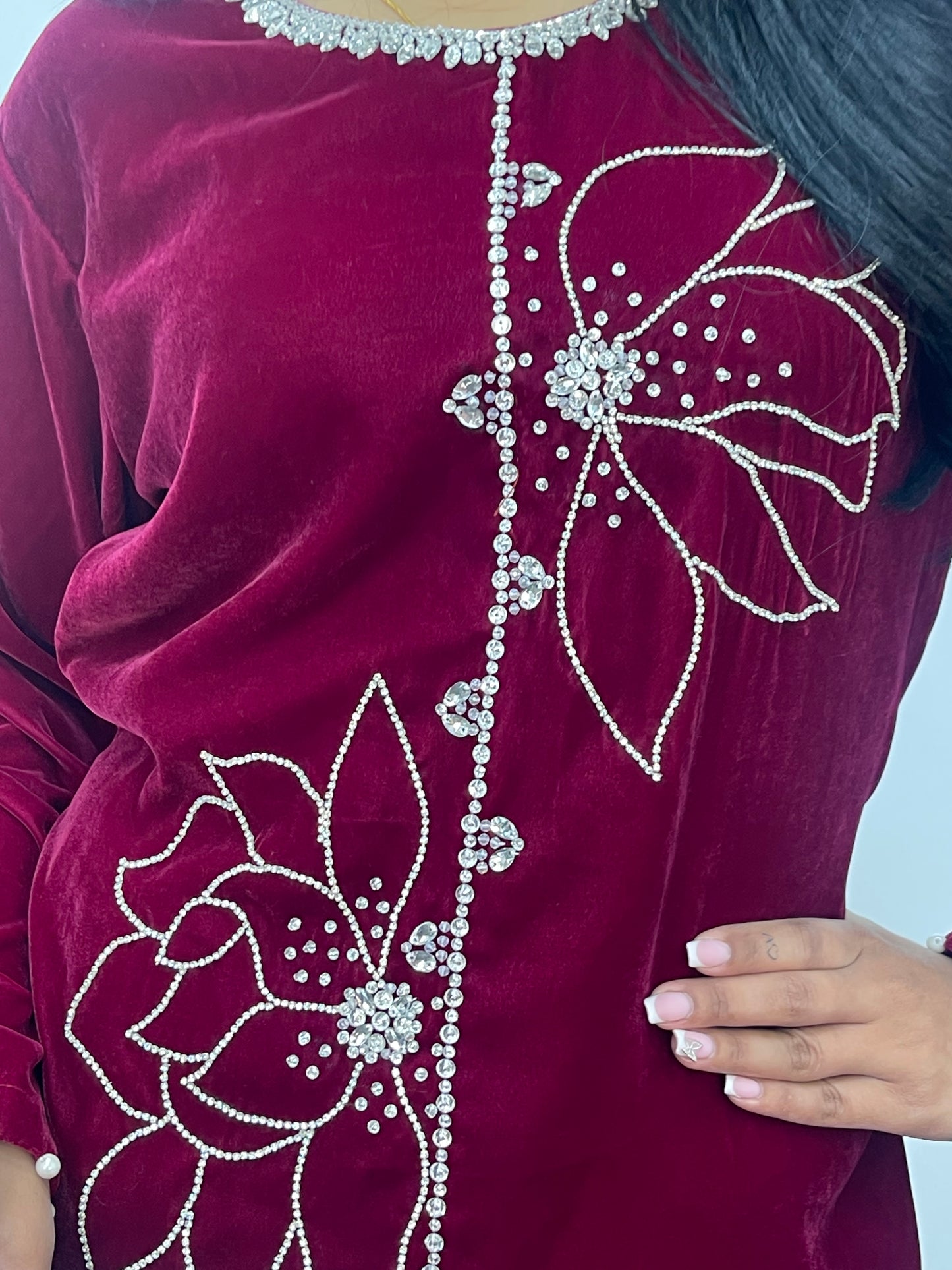 Lulu Pink | Hot Magenta Velvet | party wear dresses uk