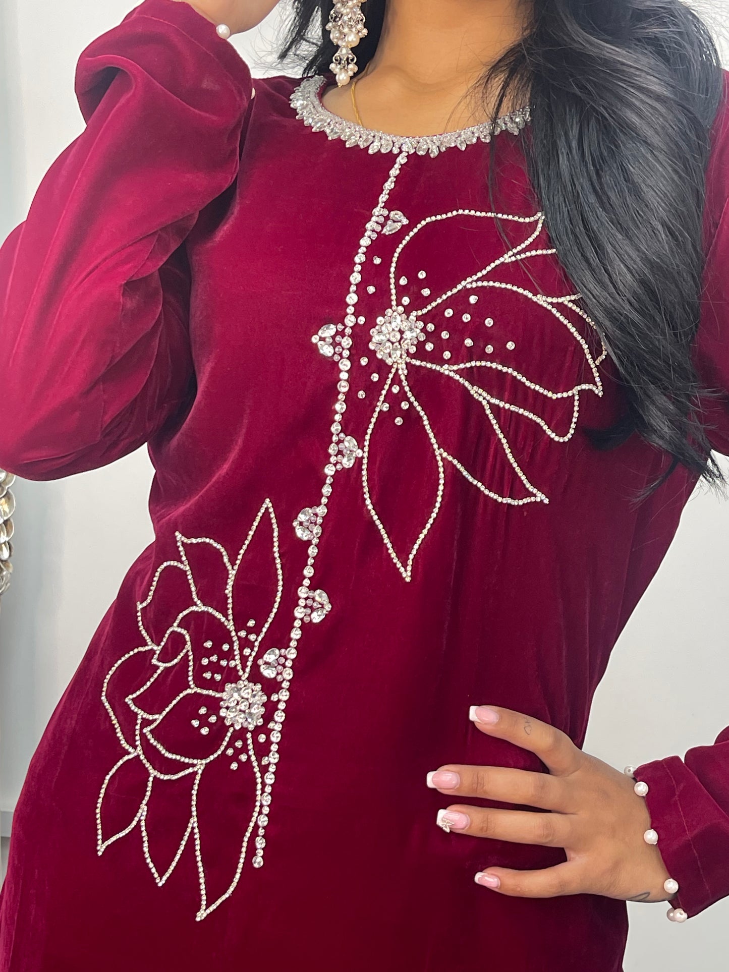 Lulu Pink | Hot Magenta Velvet | party wear dresses uk