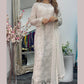 Pearl Crush - 3D Cutdana Net - White Party Outfit - Nikkah-