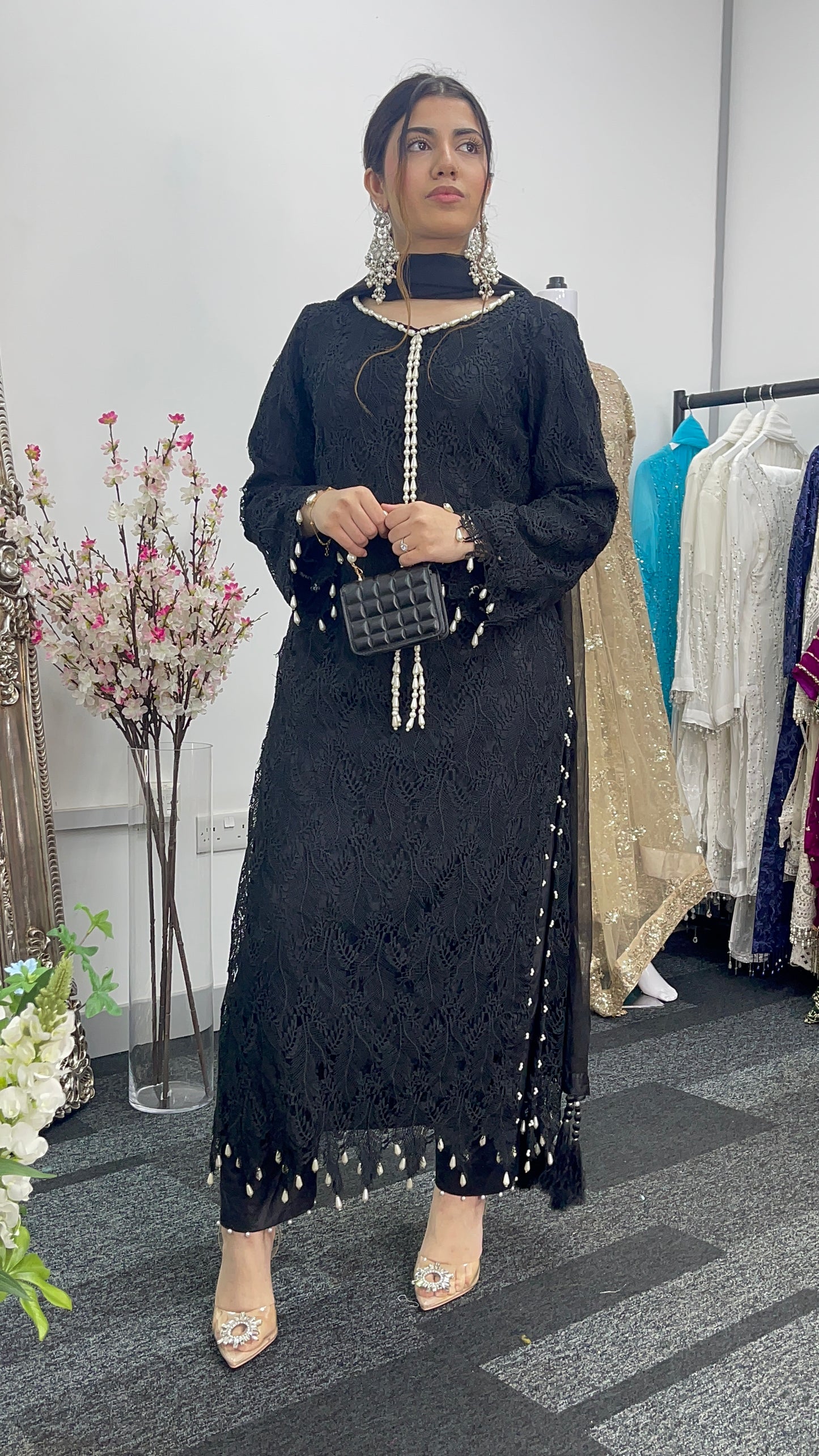 Black Patta- Lace Crochet -Kala Pata - T