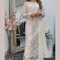 Pearl Crush - 3D Cutdana Net - White Party Outfit - Nikkah-