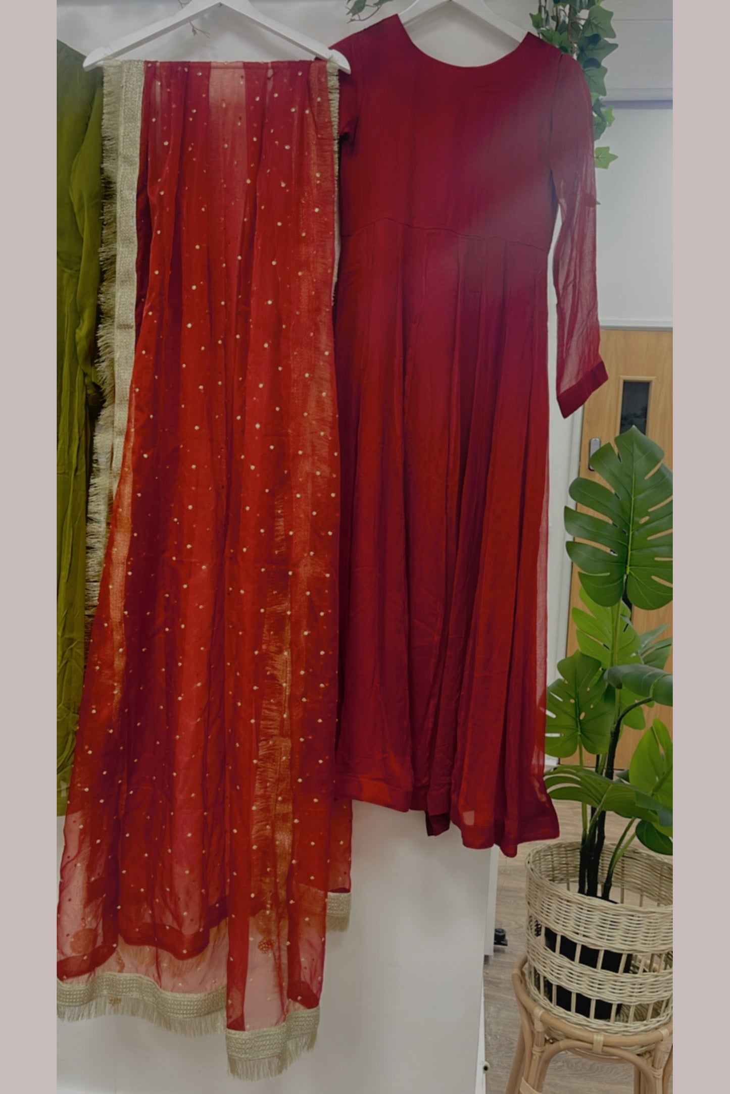 Chulbul - Mehndi Dress - Pink - Yellow- Green - Orange - Anarkali