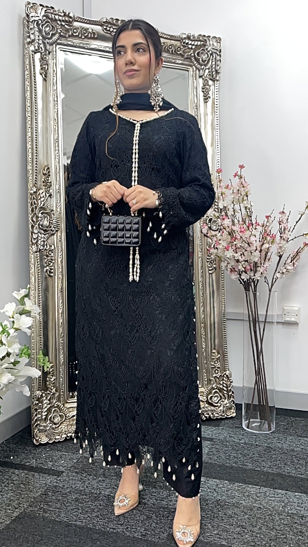 Black Patta- Lace Crochet -Kala Pata - T