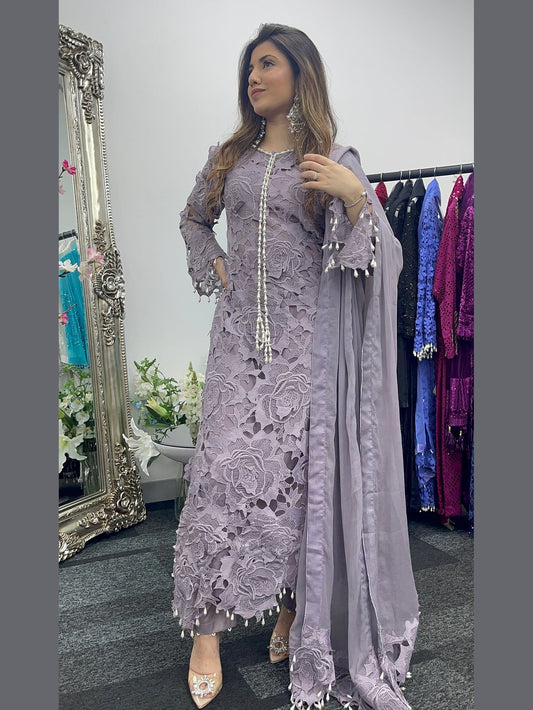 (Preorder 4 weeks) Lilac Cut - Lacy Crochet- - Dia -Diya - - Lavender Purple -