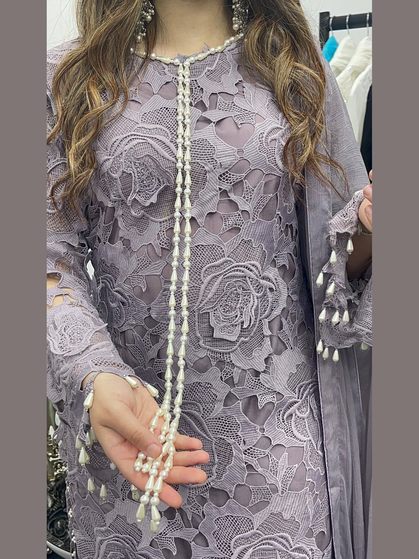 (Preorder 4 weeks) Lilac Cut - Lacy Crochet- - Dia -Diya - - Lavender Purple -