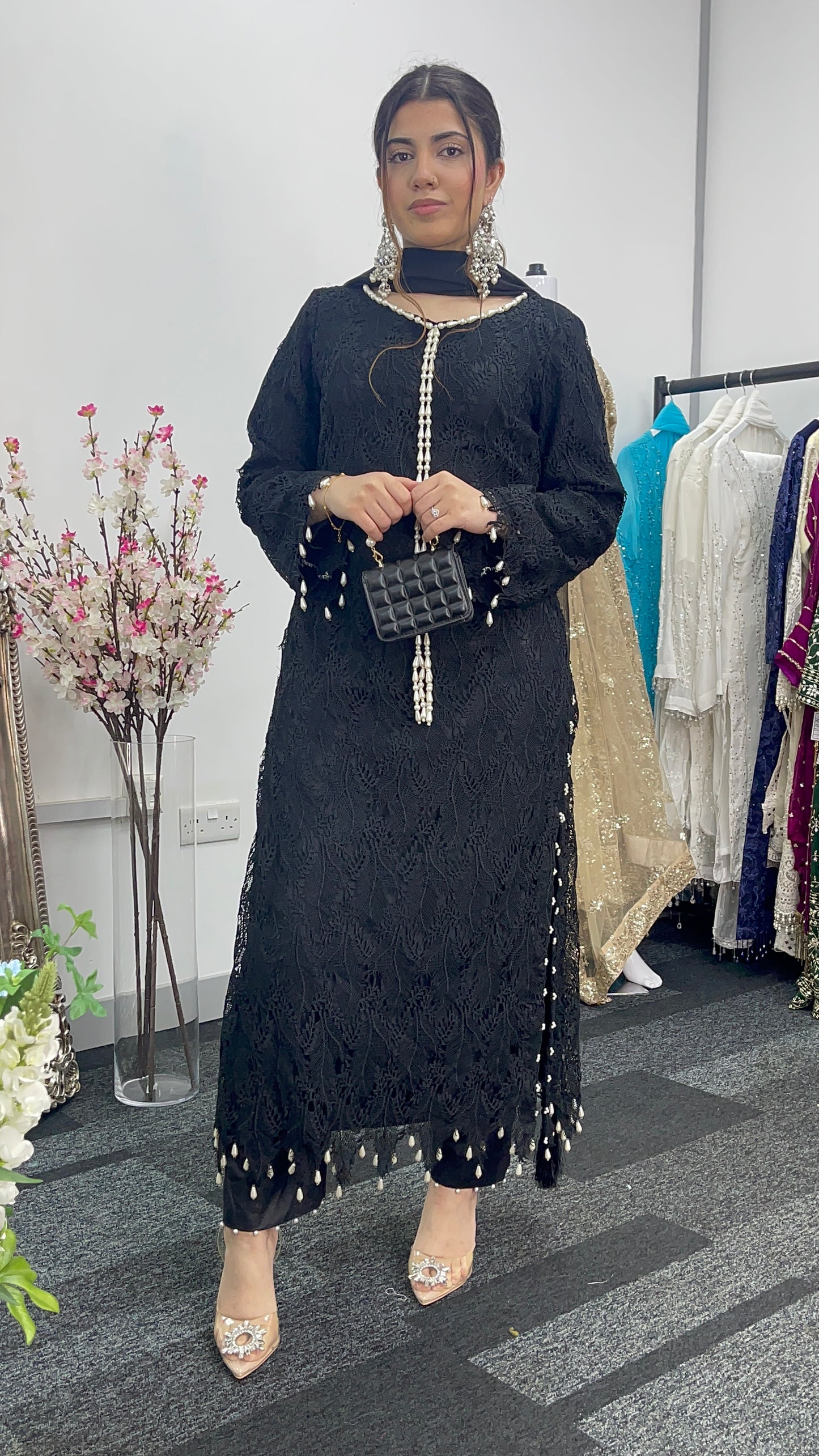 Black Patta- Lace Crochet -Kala Pata - T