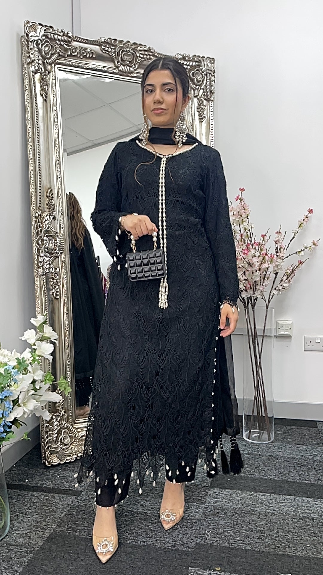 Black Patta- Lace Crochet -Kala Pata - T