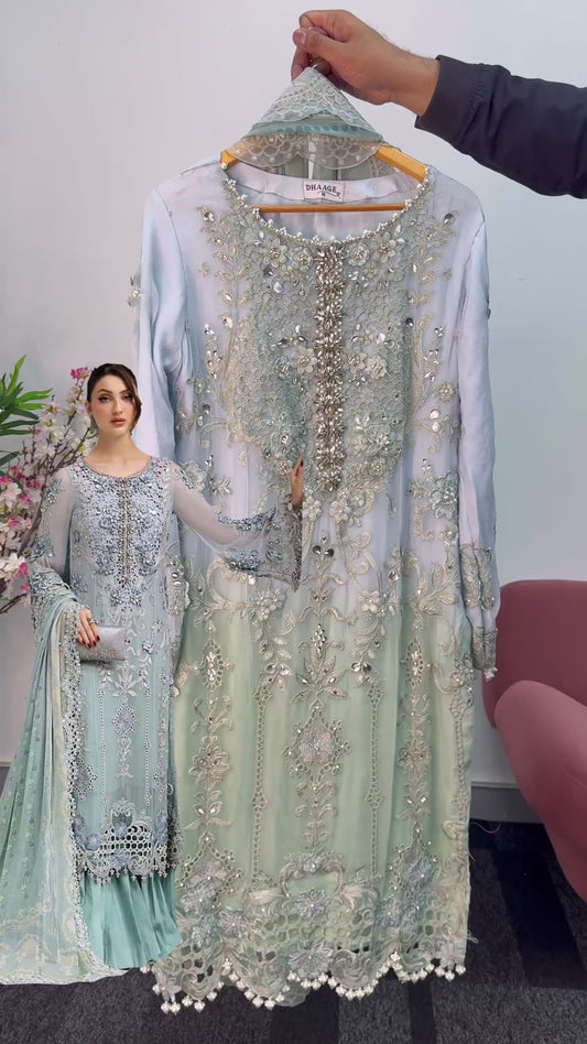 Maria B Inspired - Chiffon - mint