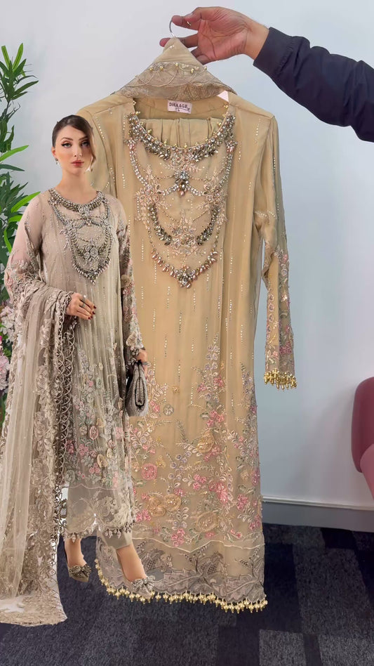 Maria B Inspired - Chiffon - coffee